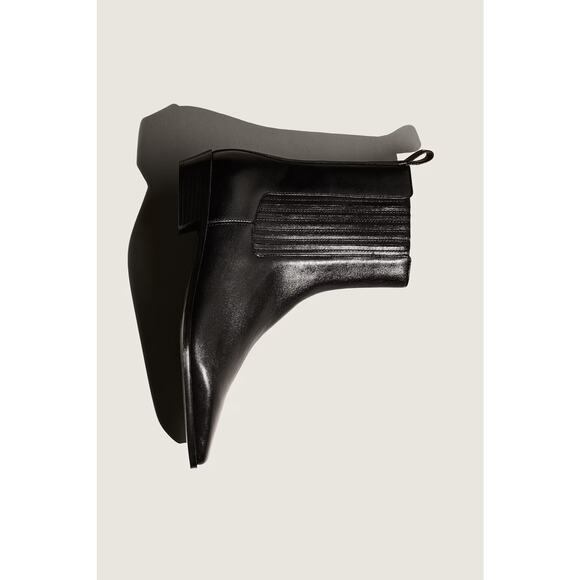 H&M Leather Ankle Block Heels Boots - 8 - Picture 3 of 5